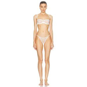 Kiki de Montparnasse Chou Chou Thong in Ivory Small New Womens Panties Underwear